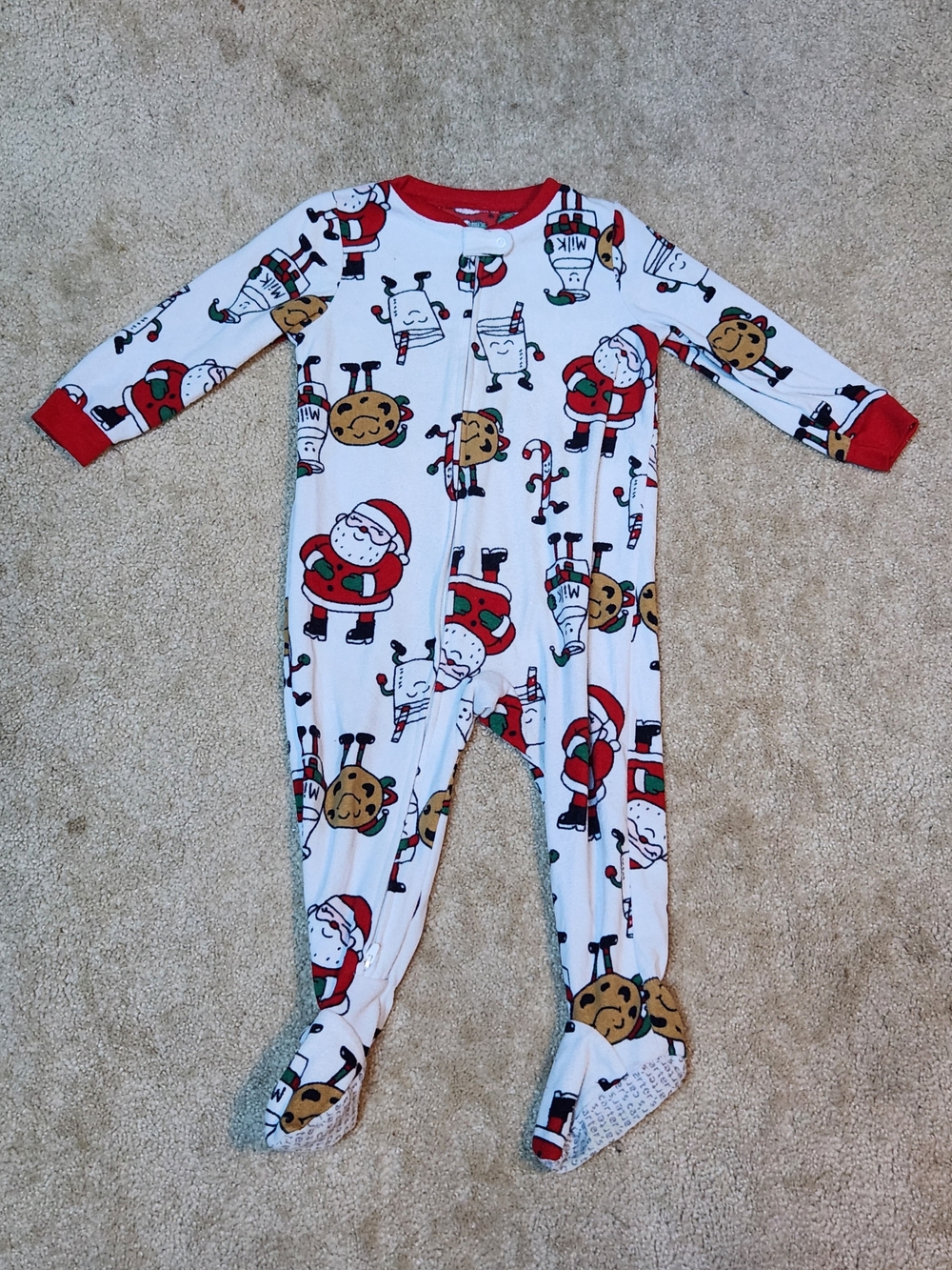 Carter's Santa and Cookie Footed Pajamas